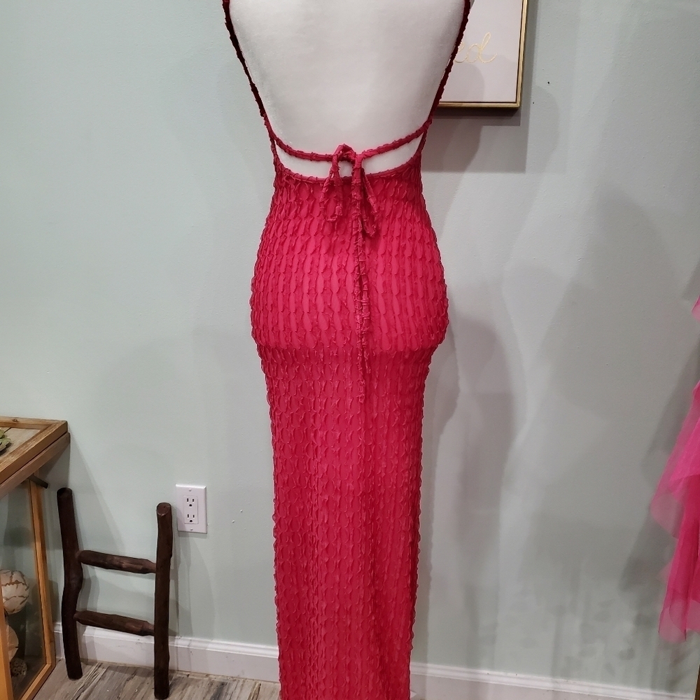 SOLID RUCHED MAXI DRESS - Picture 6 of 8